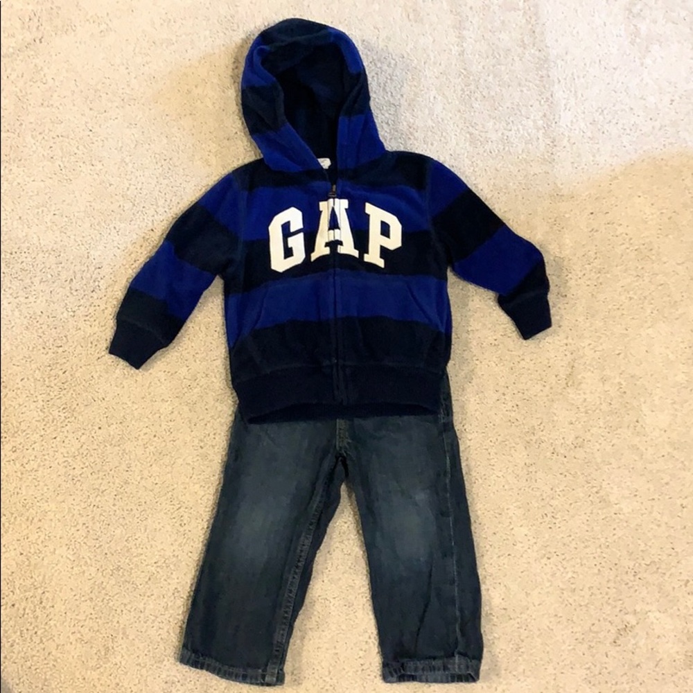 Gap sweat shirt and Gap jeans 18m-24m